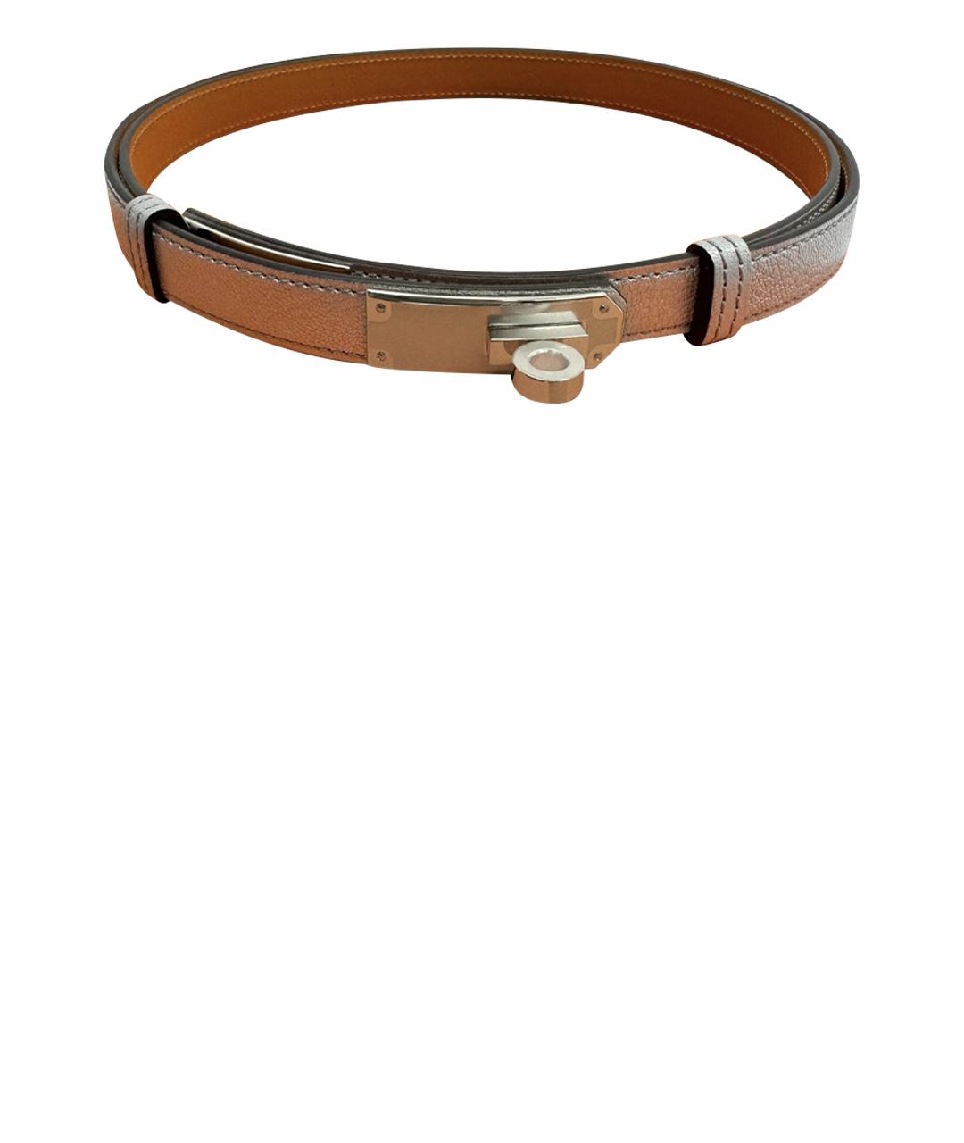 HERMES Серебрянный кожаный ремень, фото 1