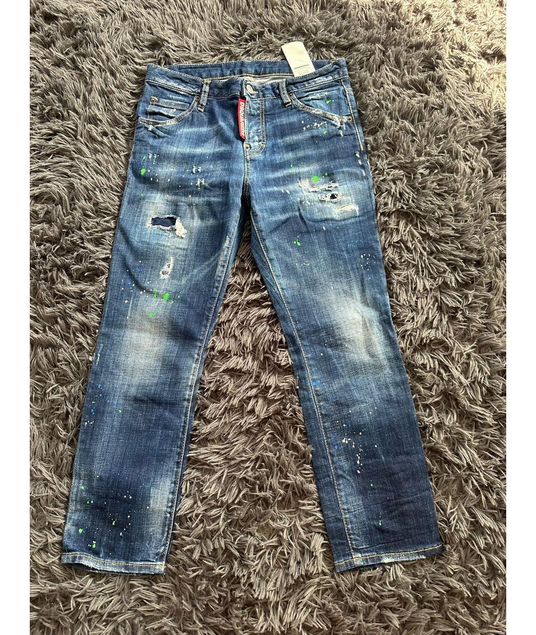 DSQUARED2 Синие прямые джинсы, фото 5