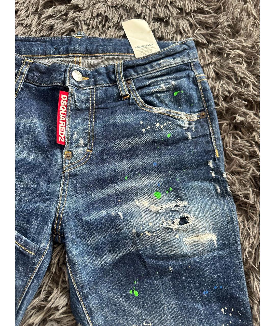 DSQUARED2 Синие прямые джинсы, фото 4