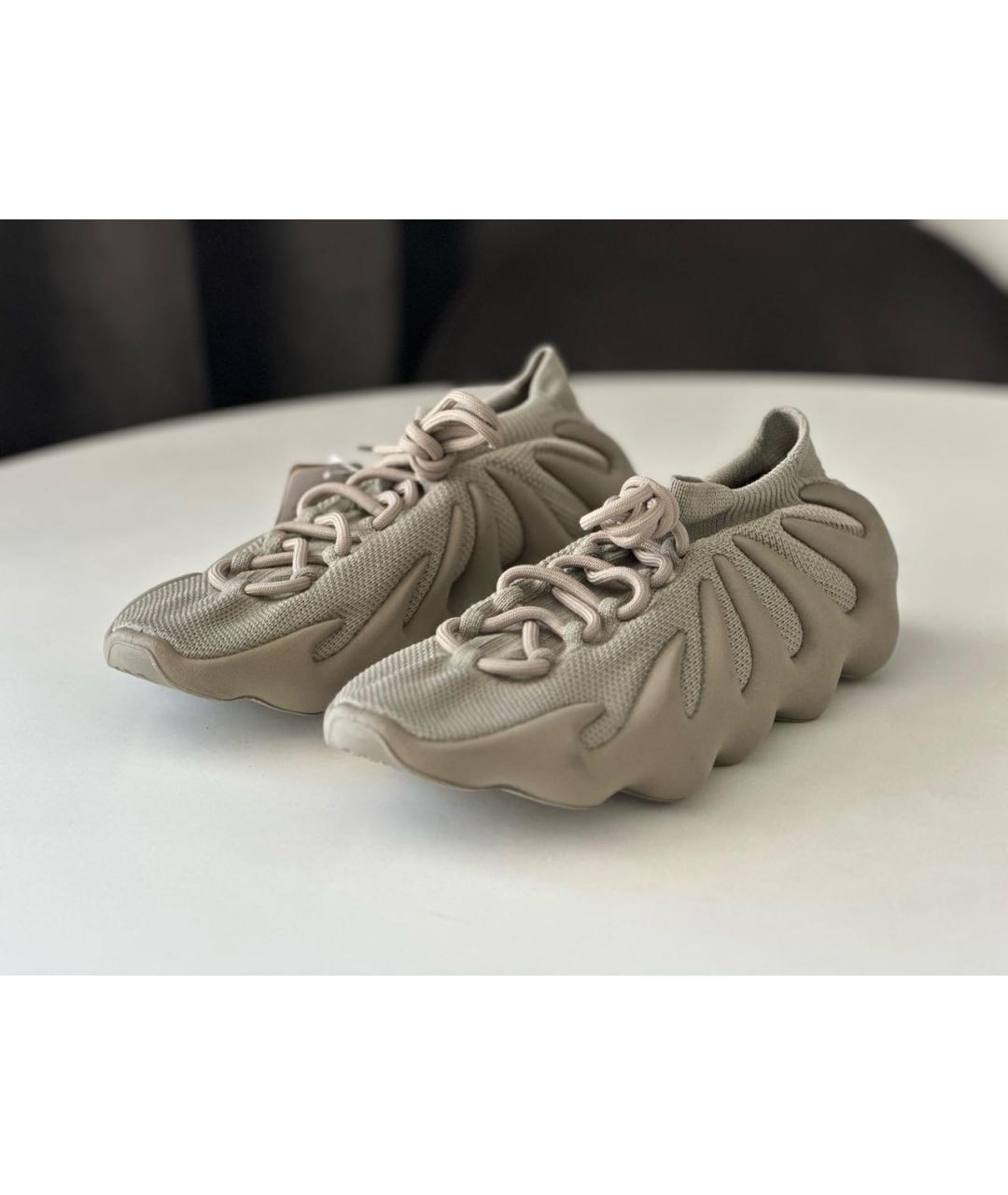 ADIDAS YEEZY Бежевые текстильные слипоны, фото 5