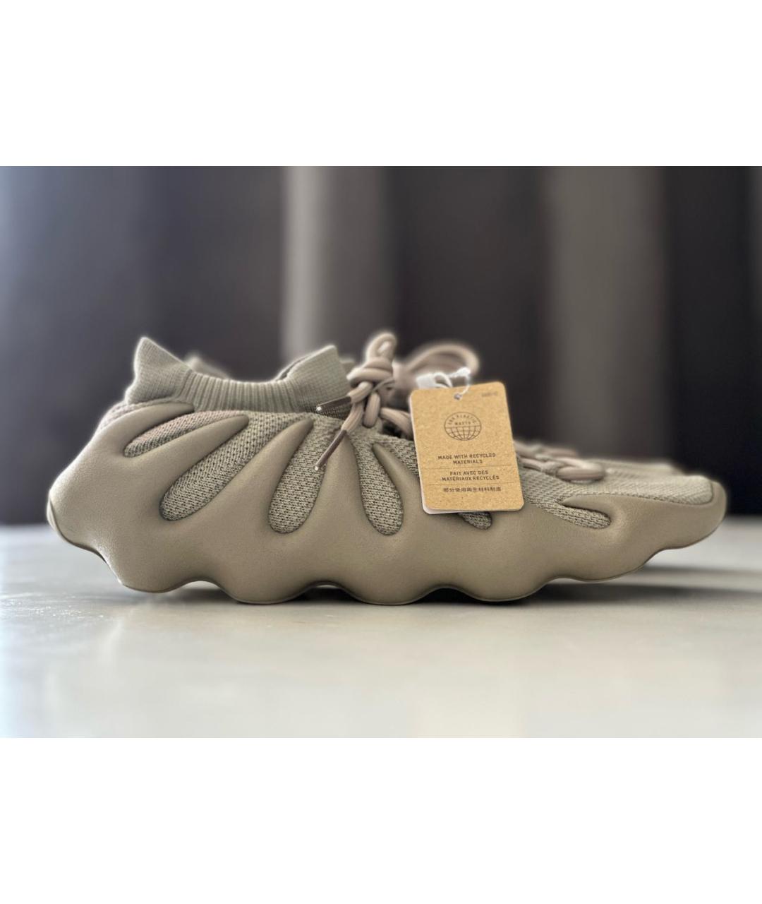 ADIDAS YEEZY Бежевые текстильные слипоны, фото 6