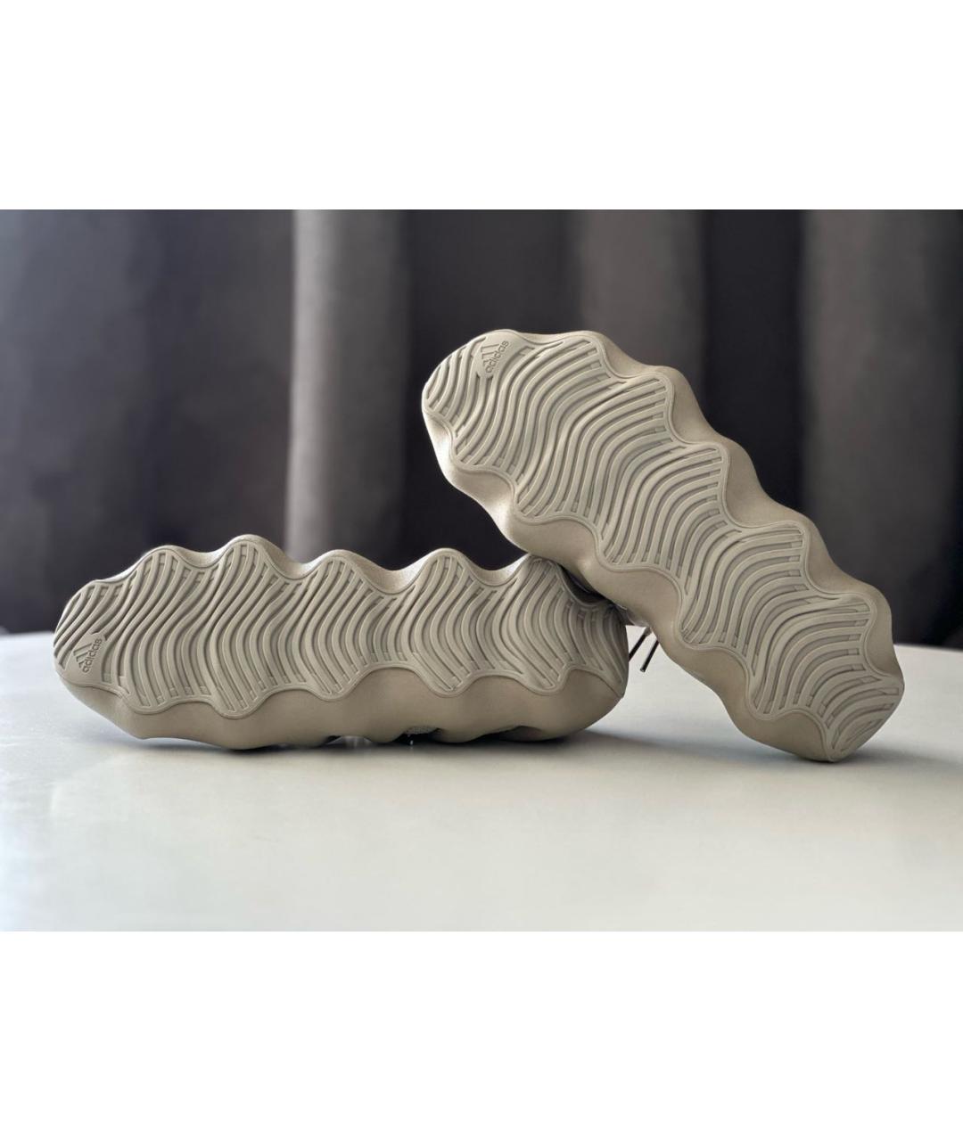 ADIDAS YEEZY Бежевые текстильные слипоны, фото 7