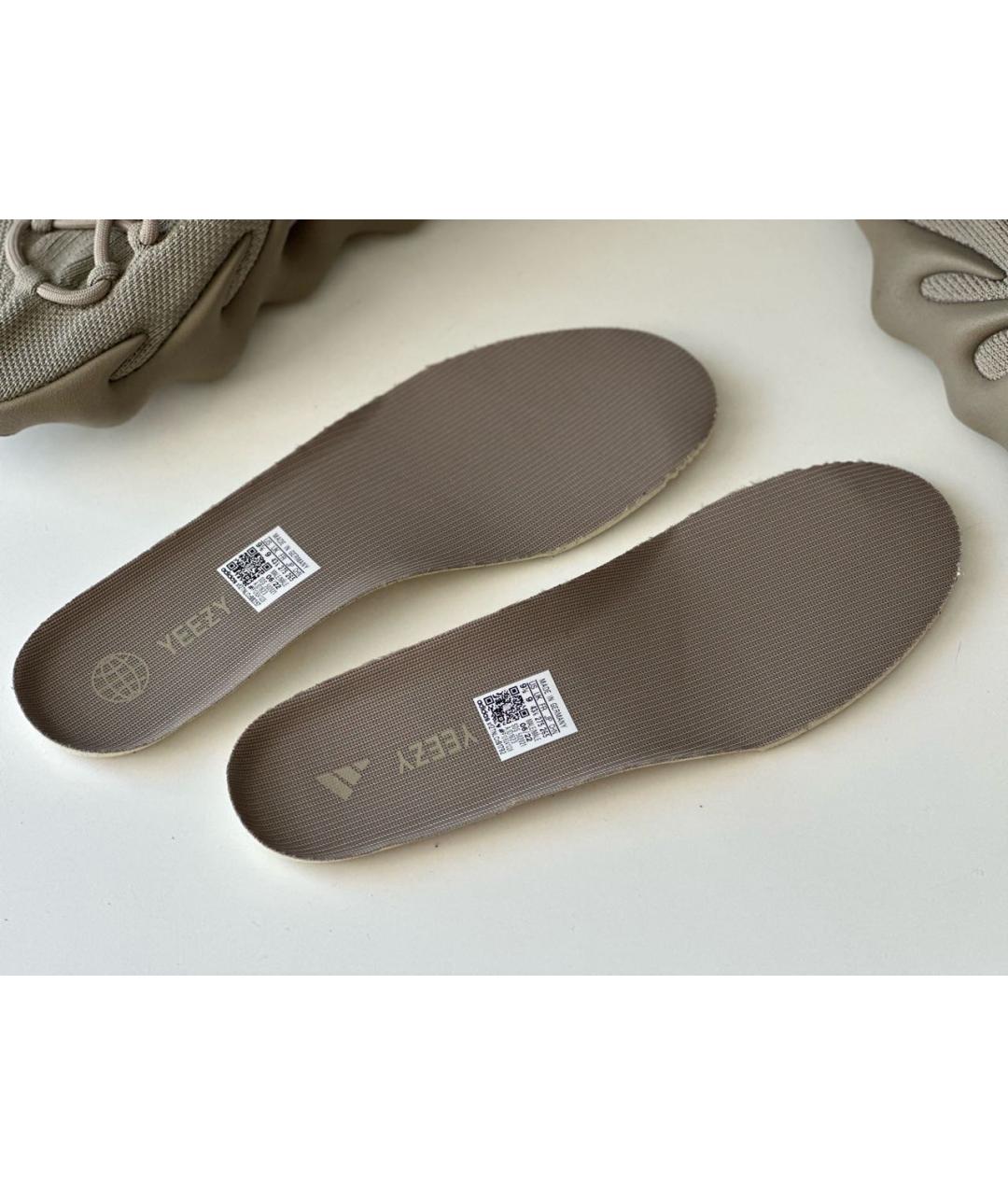 ADIDAS YEEZY Бежевые текстильные слипоны, фото 3