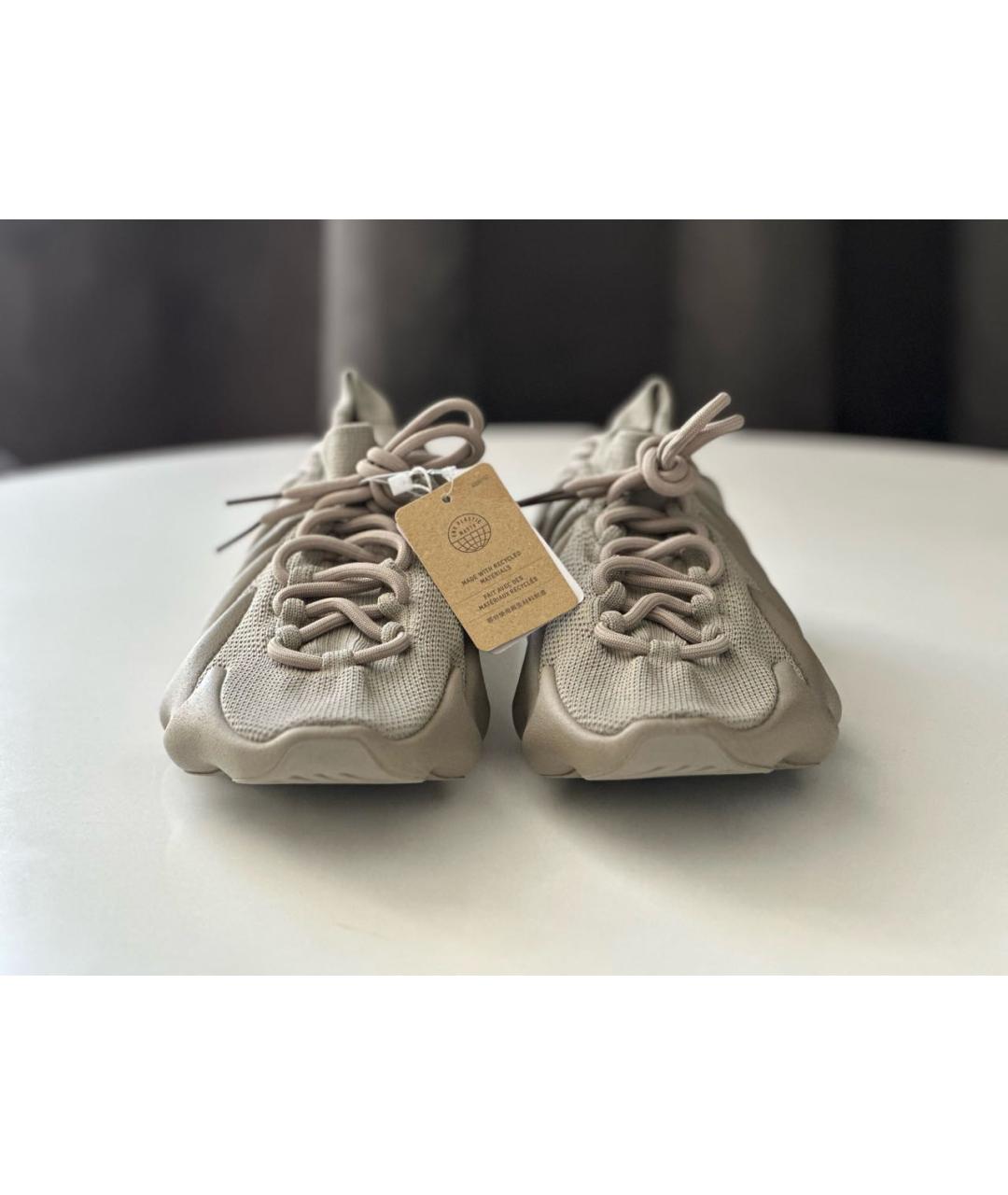 ADIDAS YEEZY Бежевые текстильные слипоны, фото 2