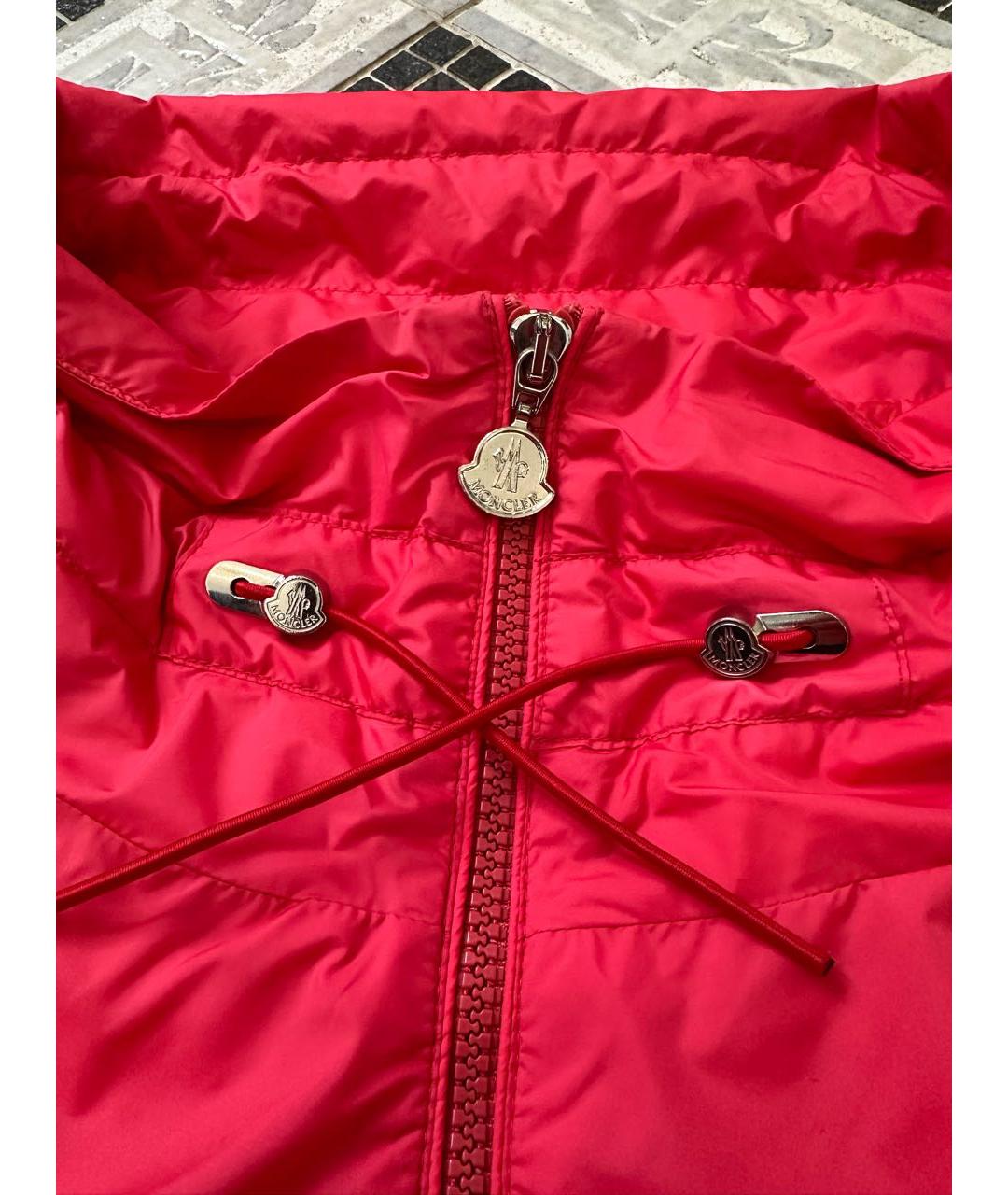 MONCLER Розовая полиэстеровая куртка, фото 4