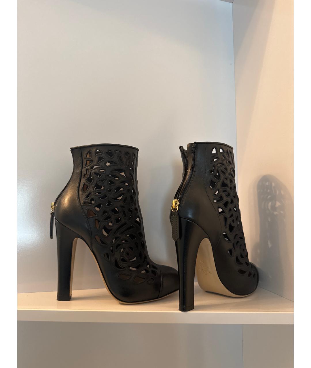 VALENTINO Черные кожаные ботильоны, фото 6