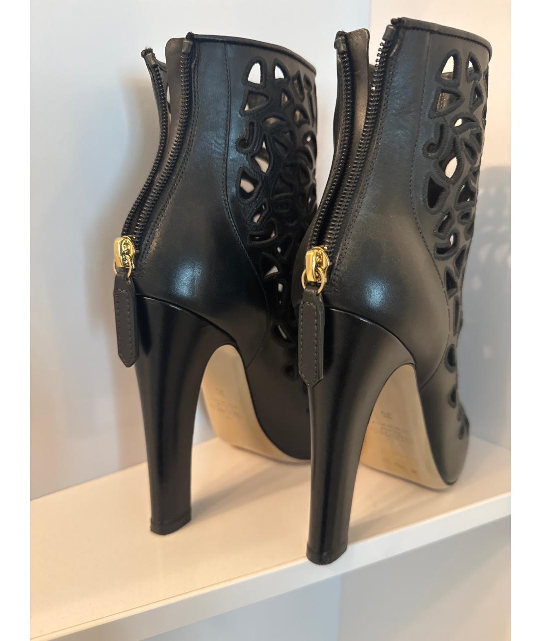 VALENTINO Черные кожаные ботильоны, фото 4