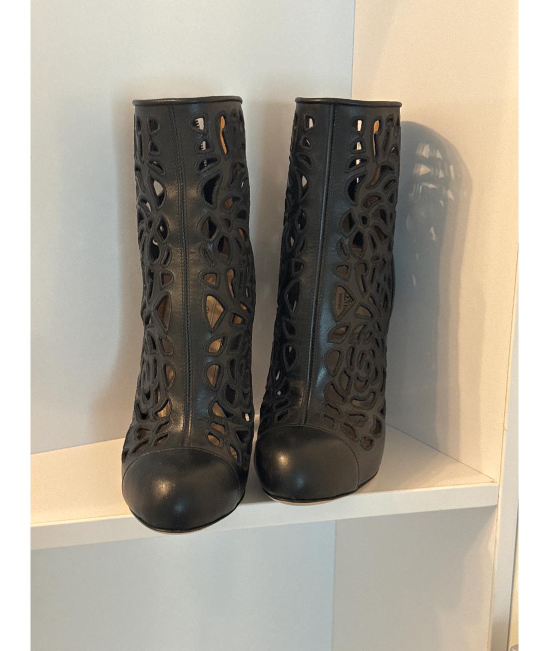 VALENTINO Черные кожаные ботильоны, фото 2