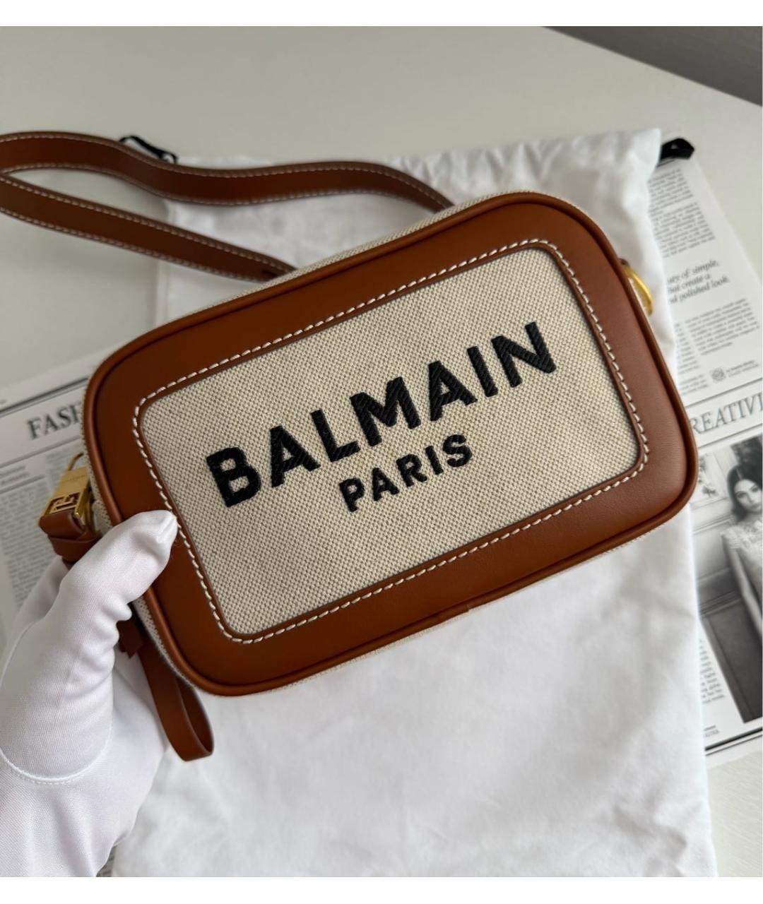 BALMAIN Бежевая сумка через плечо, фото 3