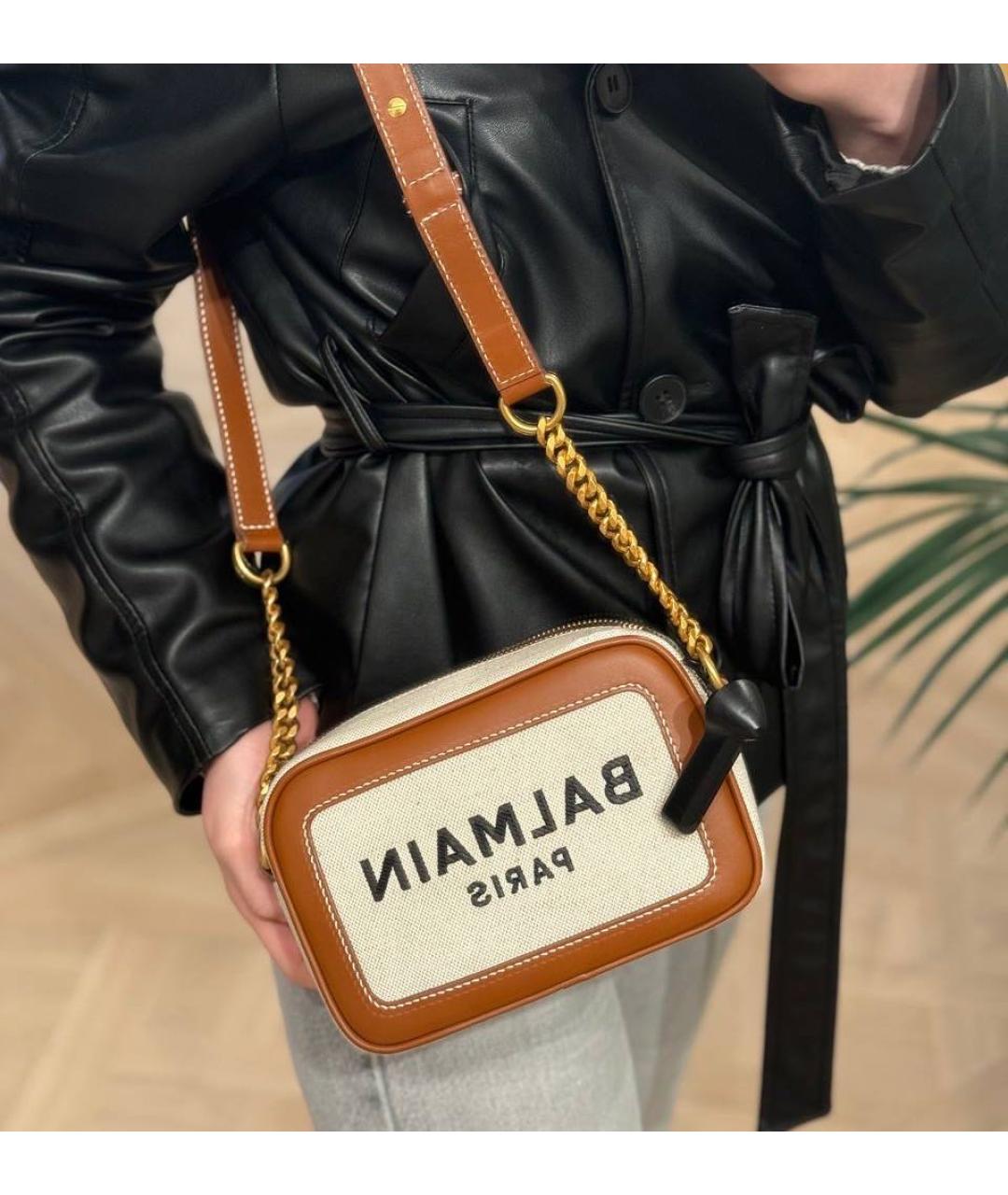 BALMAIN Бежевая сумка через плечо, фото 5