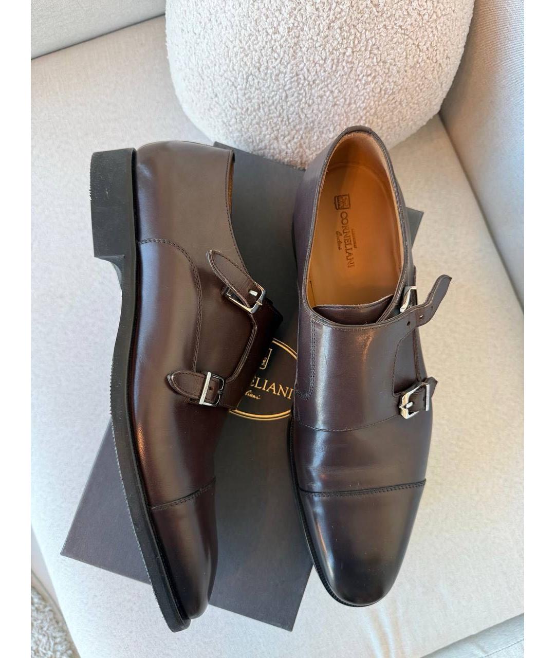 CORNELIANI Коричневые кожаные туфли, фото 8