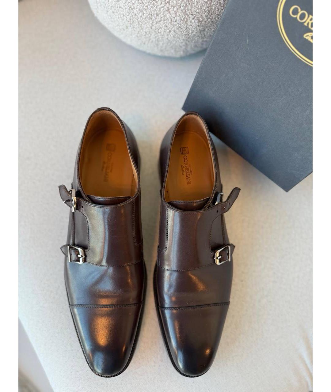 CORNELIANI Коричневые кожаные туфли, фото 7