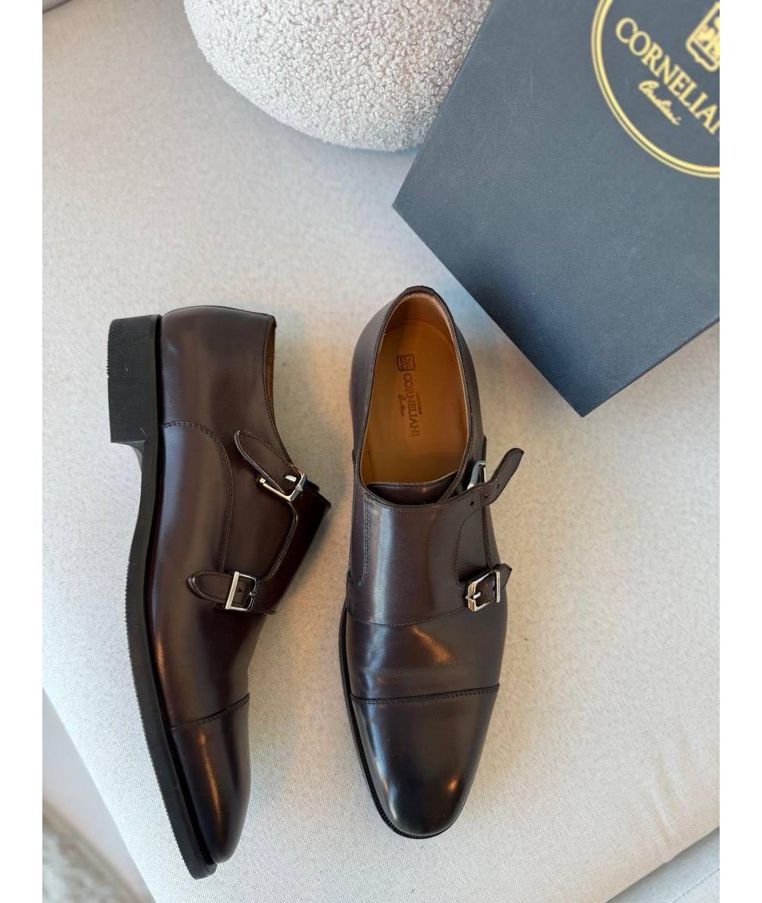 CORNELIANI Коричневые кожаные туфли, фото 6