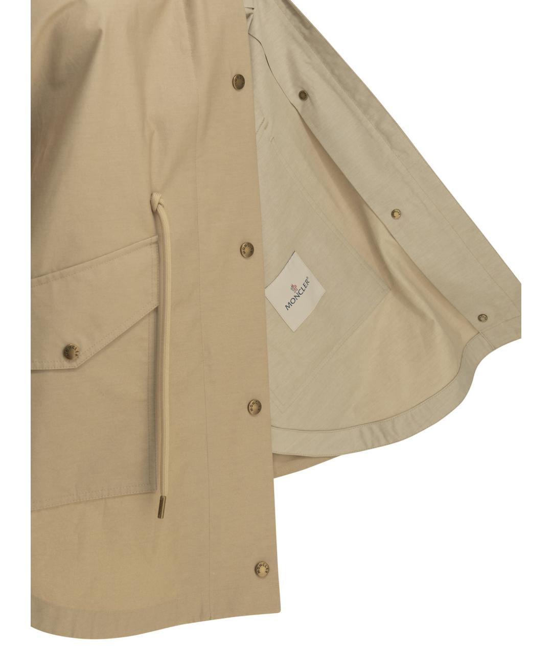 MONCLER Бежевая хлопковая куртка, фото 4