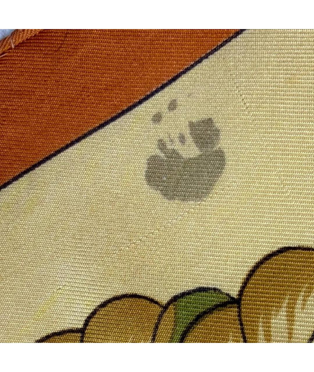 HERMES Горчичный шелковый платок, фото 3