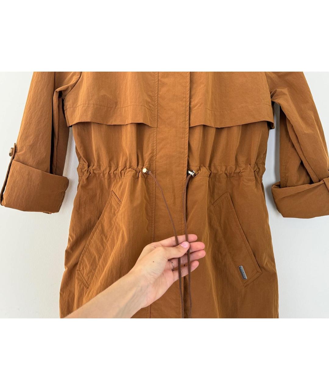 WOOLRICH Горчичный полиэстеровый тренч/плащ, фото 8
