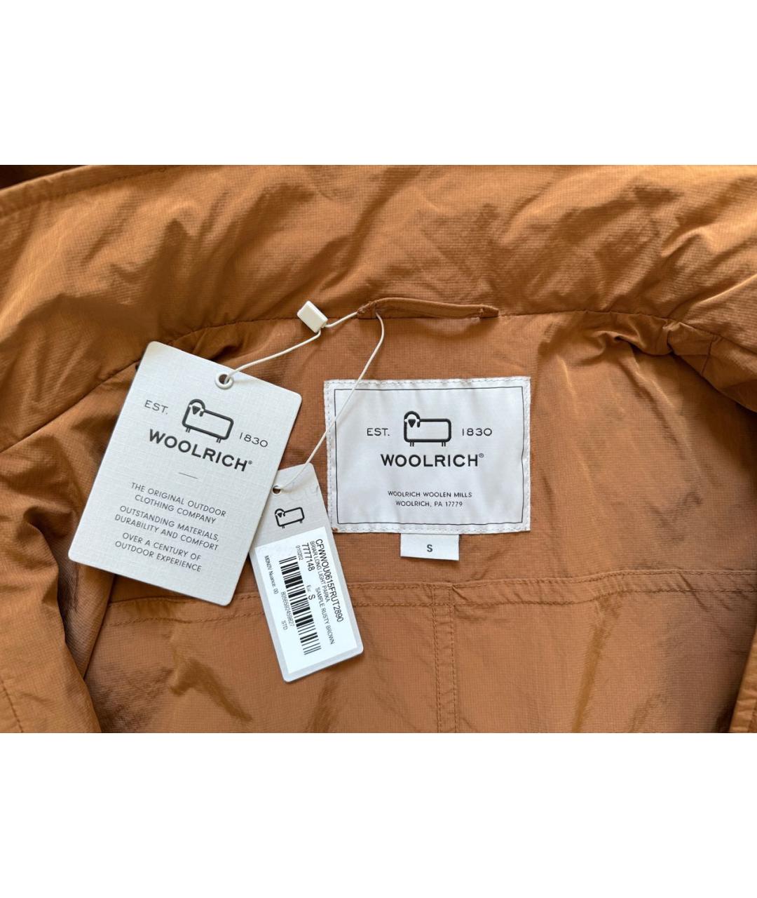 WOOLRICH Горчичный полиэстеровый тренч/плащ, фото 3