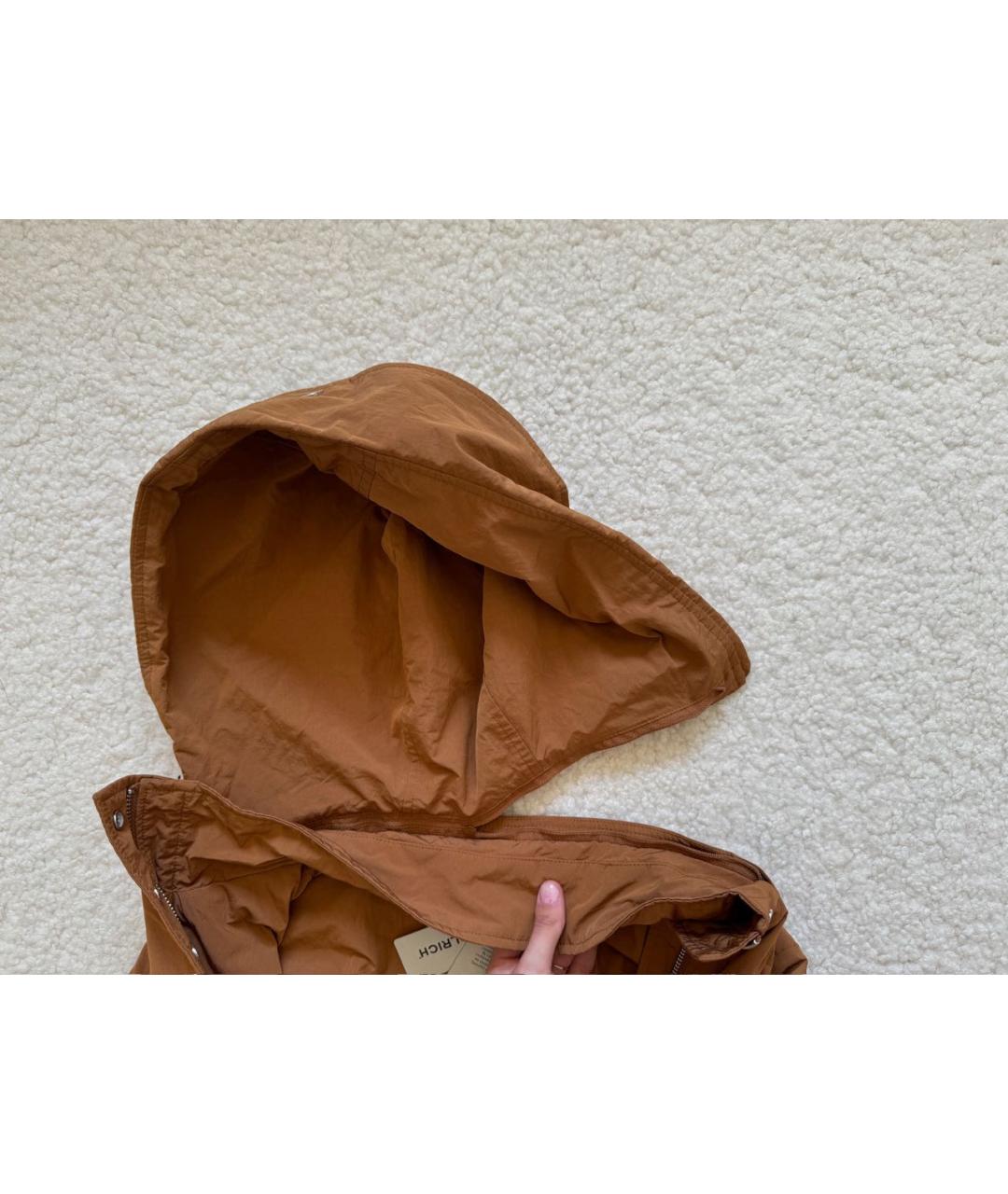 WOOLRICH Горчичный полиэстеровый тренч/плащ, фото 6