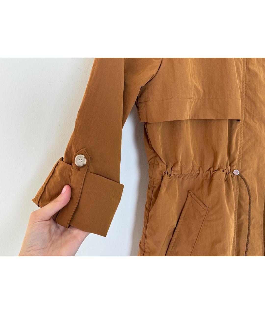 WOOLRICH Горчичный полиэстеровый тренч/плащ, фото 4