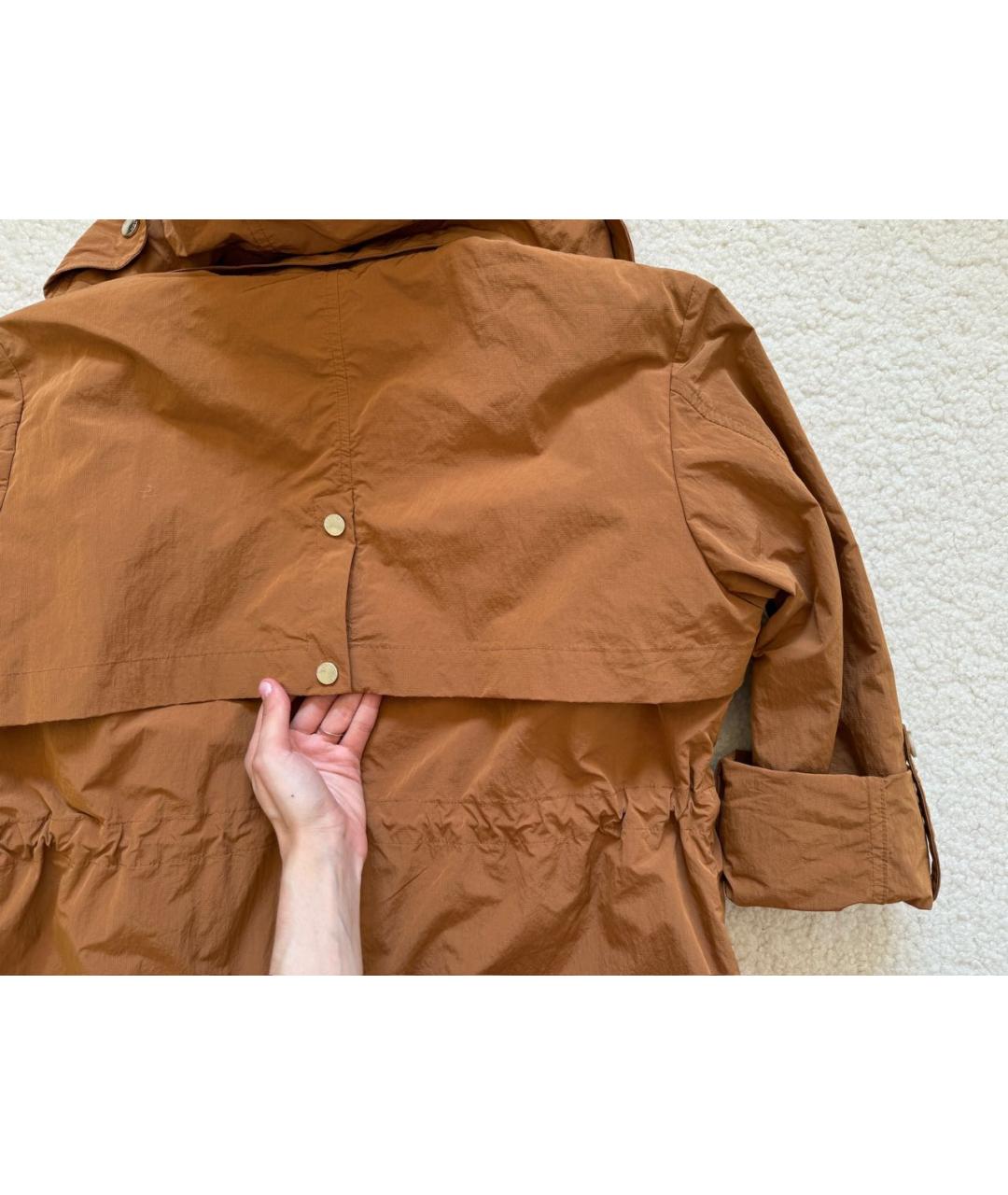 WOOLRICH Горчичный полиэстеровый тренч/плащ, фото 7