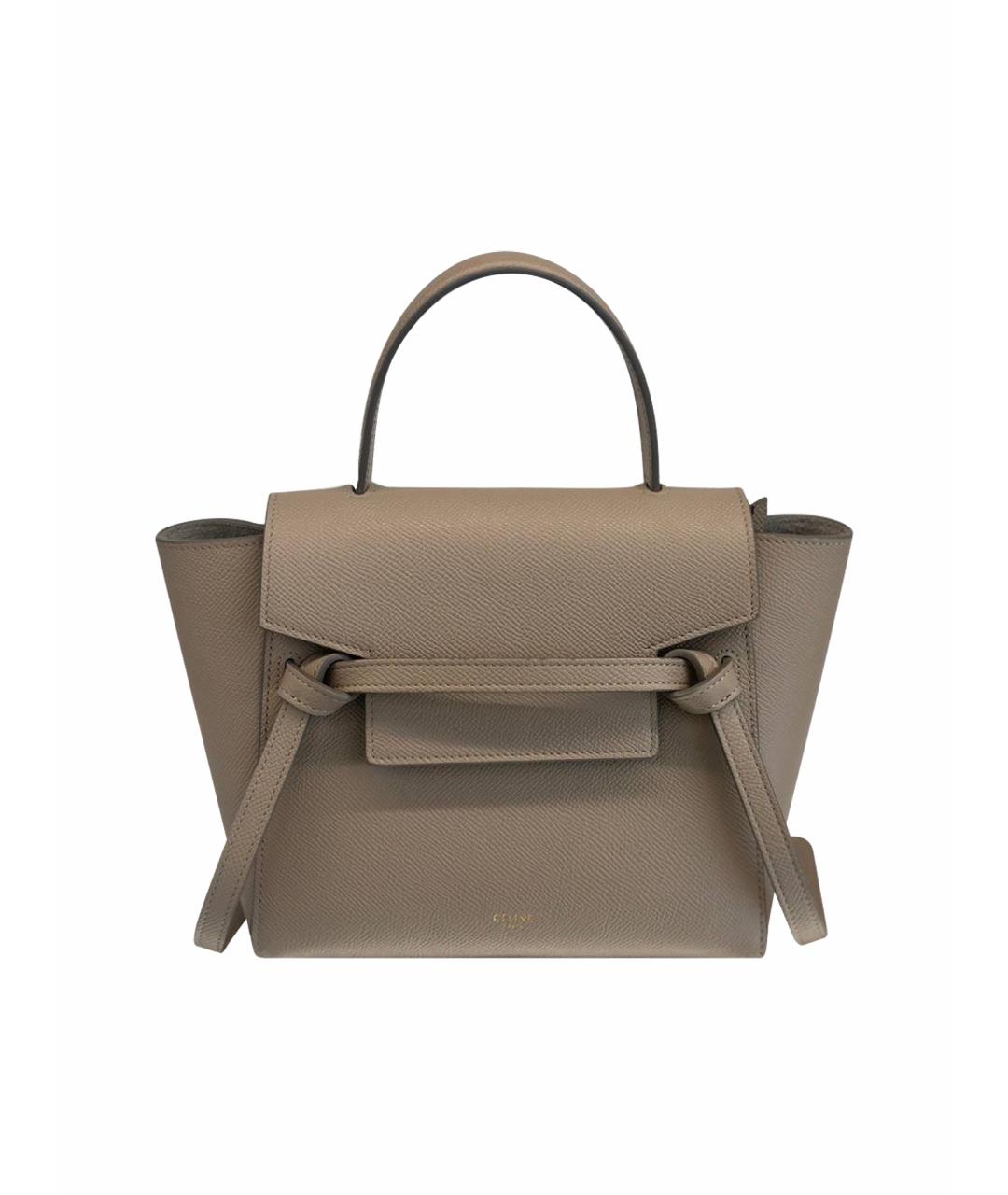 CELINE Бежевая кожаная сумка через плечо, фото 1