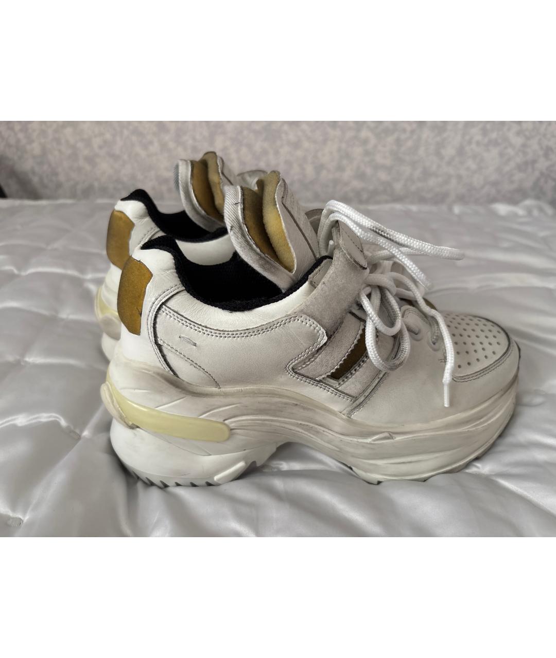 MAISON MARGIELA Белые кожаные кроссовки, фото 6