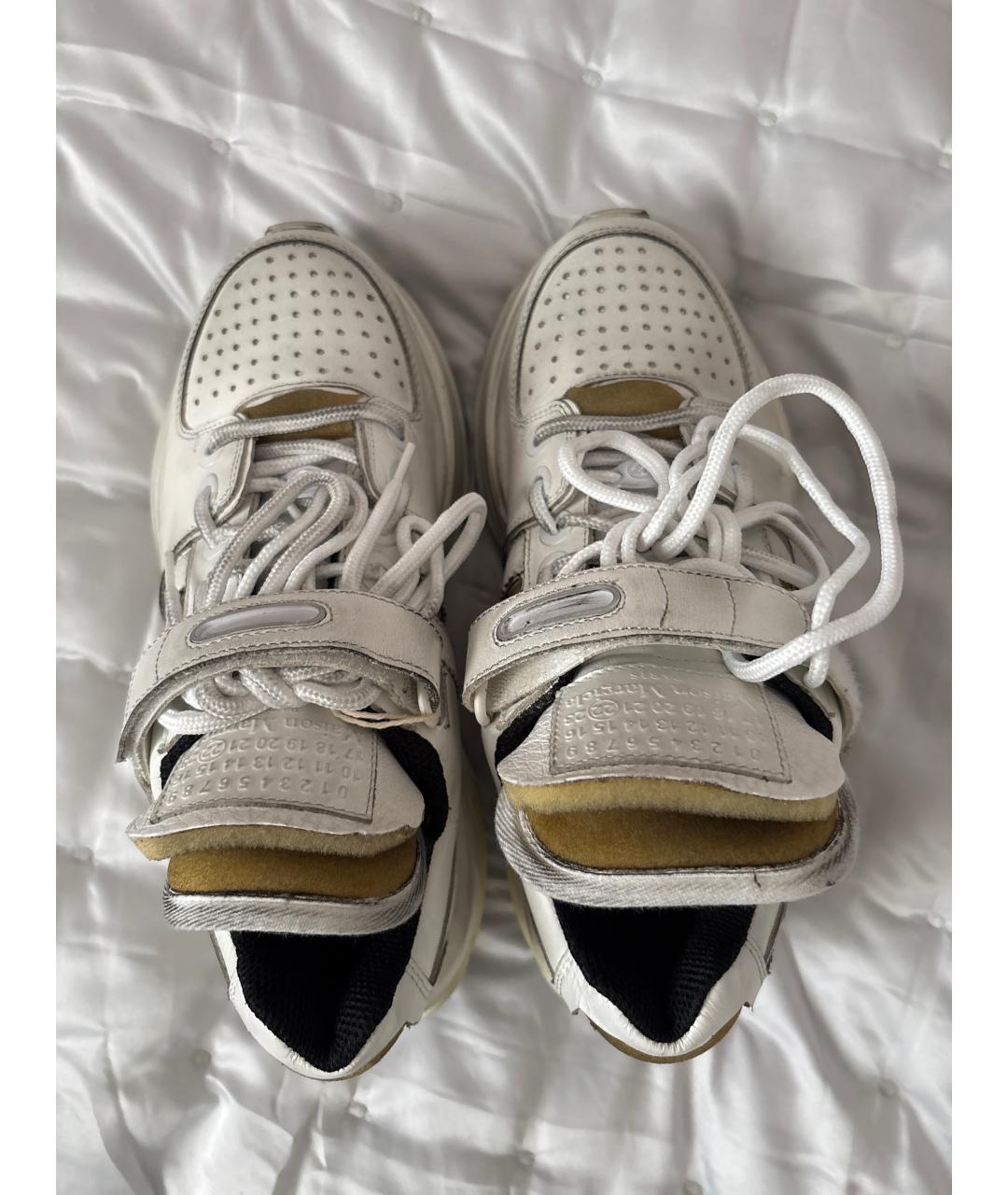 MAISON MARGIELA Белые кожаные кроссовки, фото 3
