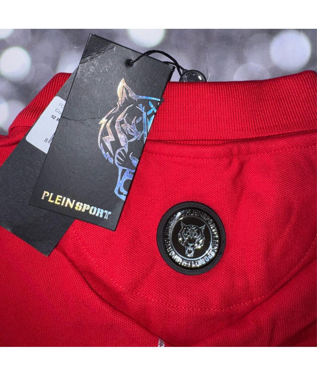 PHILIPP PLEIN Красное хлопковое поло с коротким рукавом, фото 4