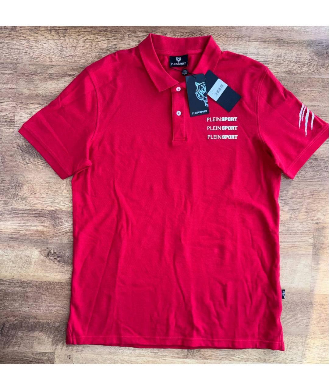 PHILIPP PLEIN Красное хлопковое поло с коротким рукавом, фото 9