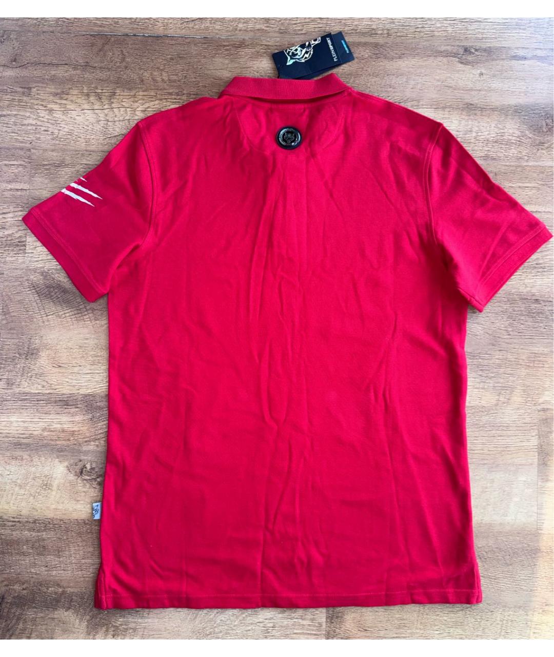 PHILIPP PLEIN Красное хлопковое поло с коротким рукавом, фото 6