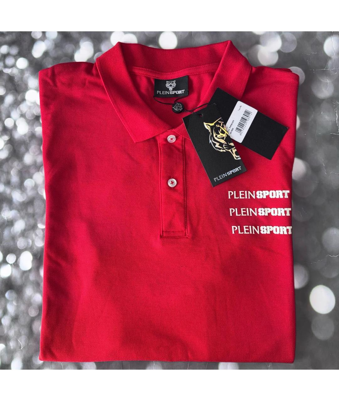 PHILIPP PLEIN Красное хлопковое поло с коротким рукавом, фото 2