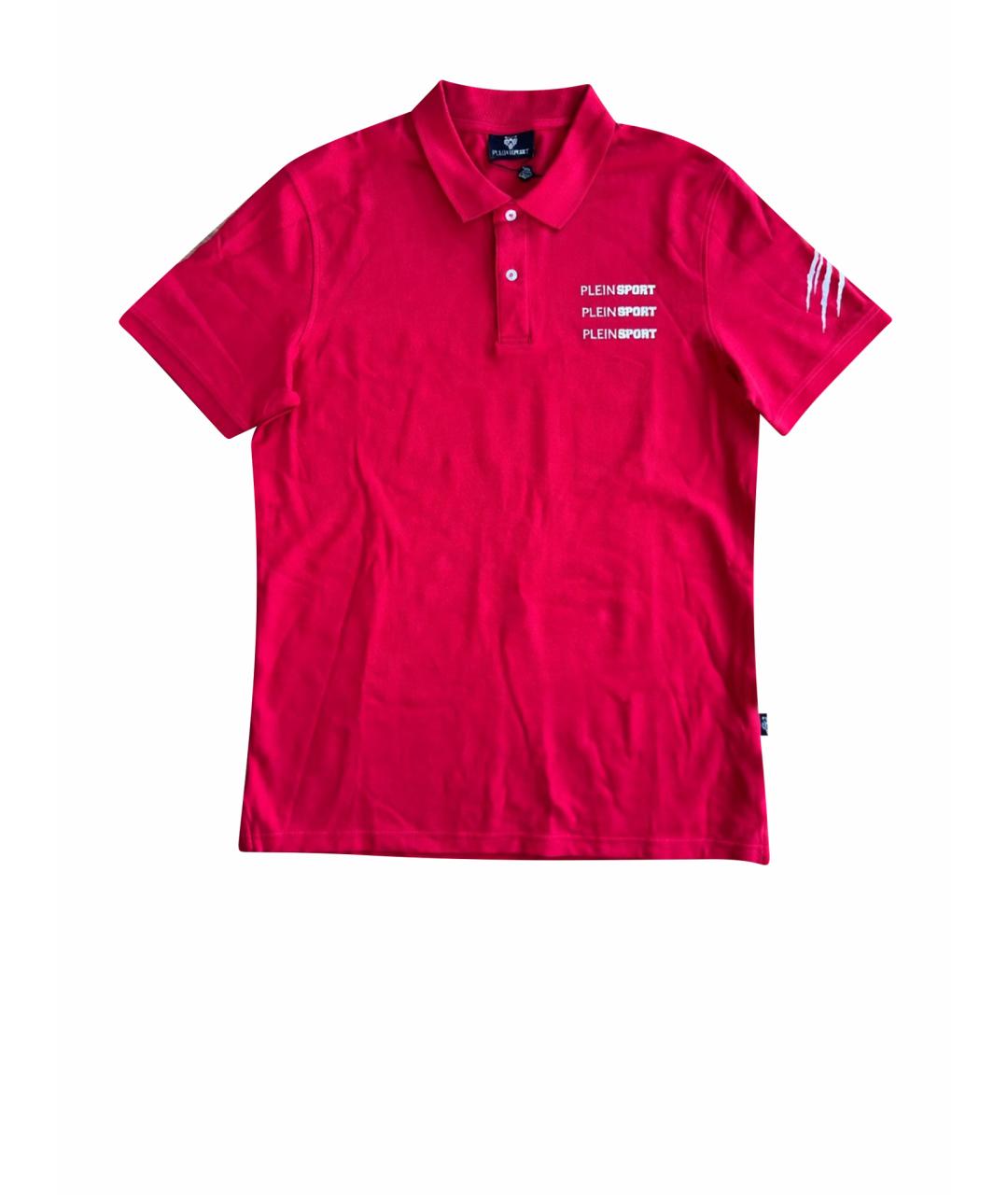 PHILIPP PLEIN Красное хлопковое поло с коротким рукавом, фото 1