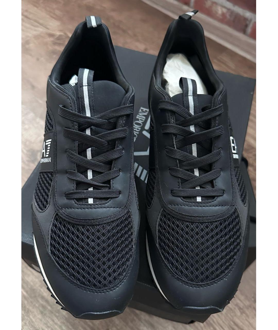 EMPORIO ARMANI Черные низкие кроссовки / кеды, фото 3