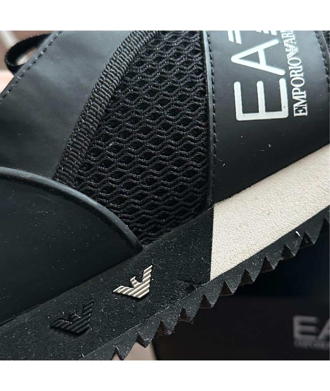 EMPORIO ARMANI Черные низкие кроссовки / кеды, фото 5