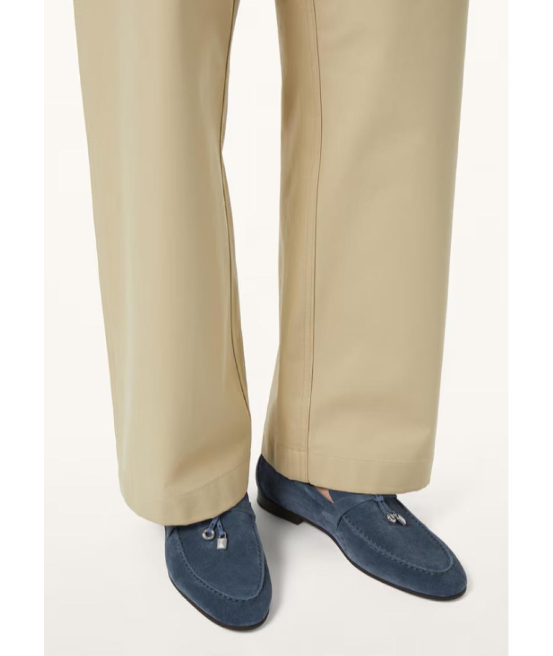 LORO PIANA Синие замшевые лоферы, фото 4