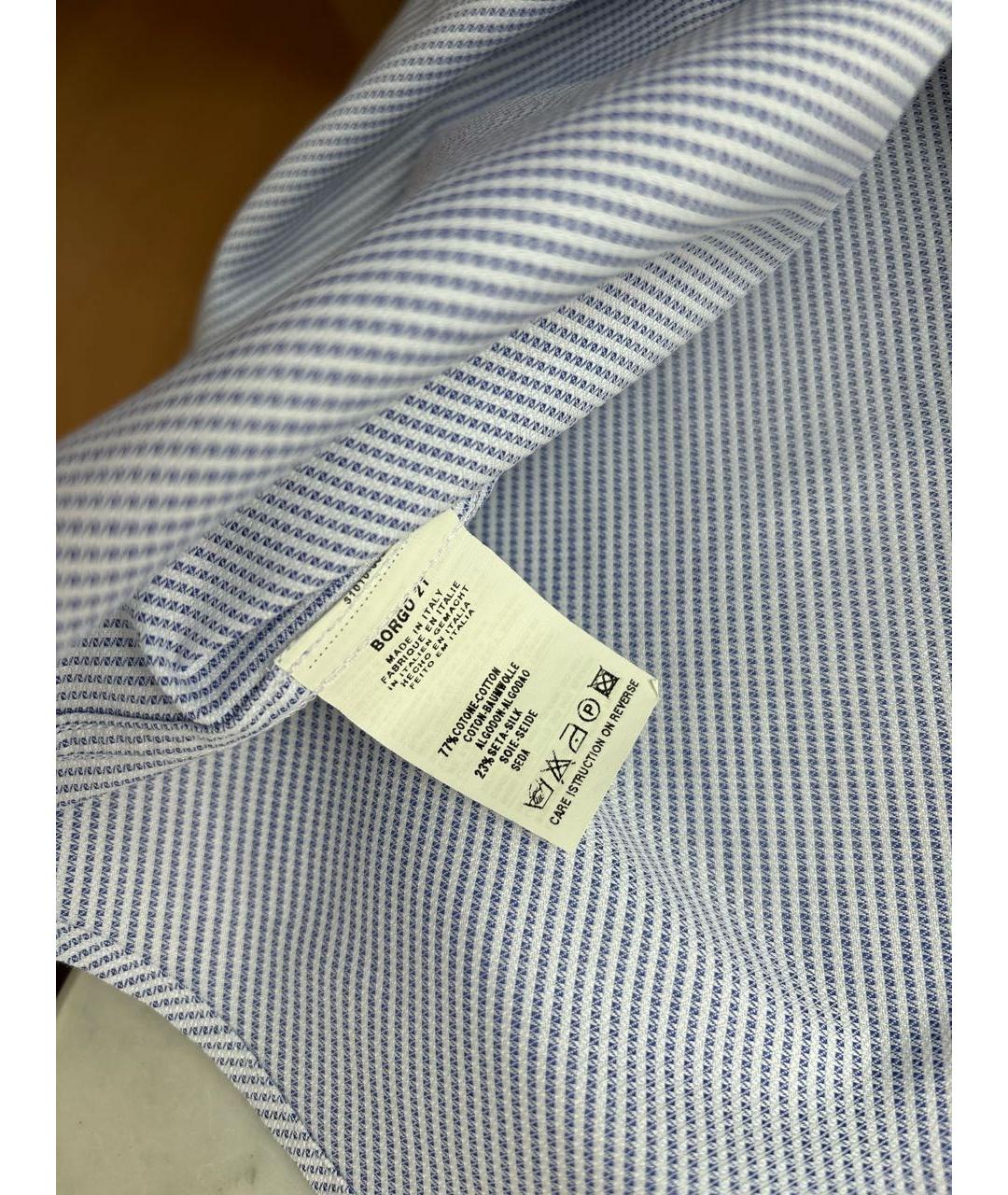 GIORGIO ARMANI Голубая хлопко-шелковая кэжуал рубашка, фото 5