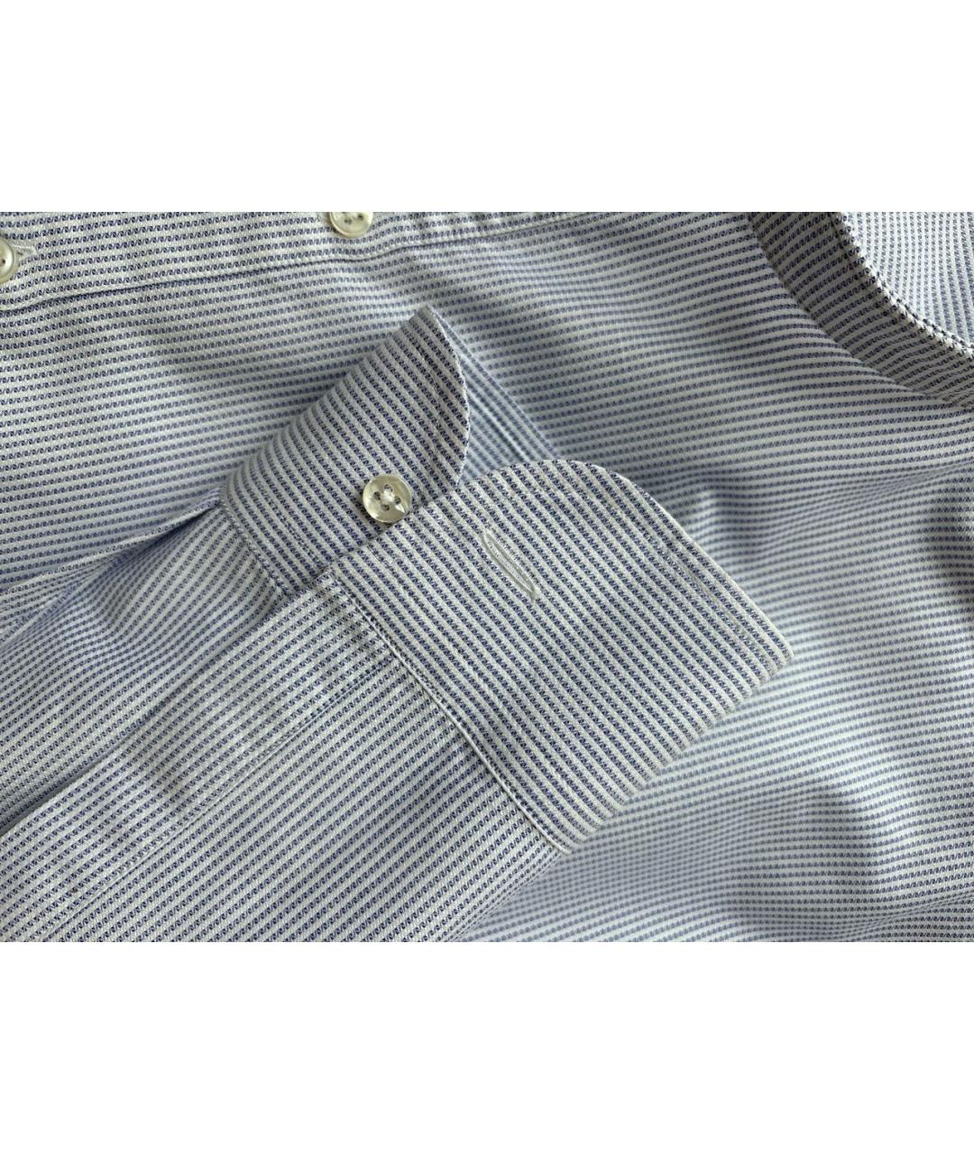 GIORGIO ARMANI Голубая хлопко-шелковая кэжуал рубашка, фото 4