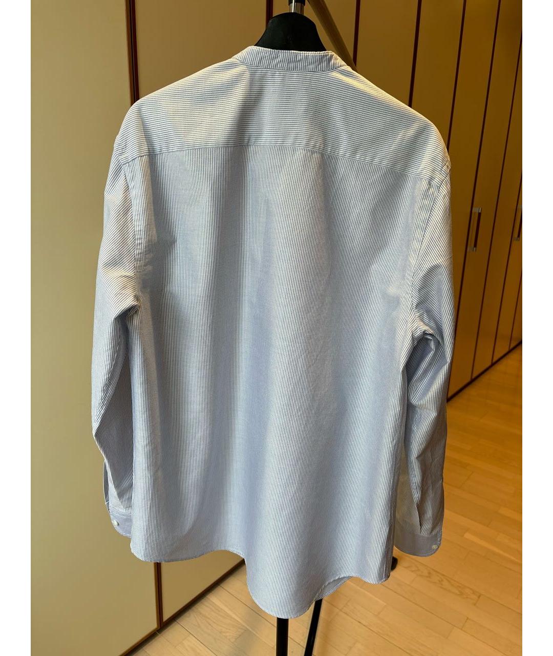 GIORGIO ARMANI Голубая хлопко-шелковая кэжуал рубашка, фото 2