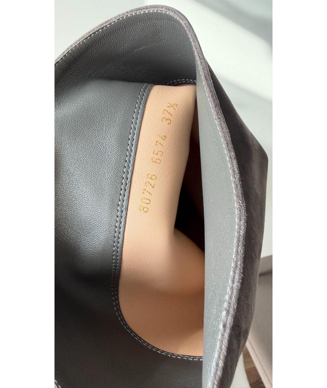 GIANVITO ROSSI Серые замшевые сапоги, фото 8