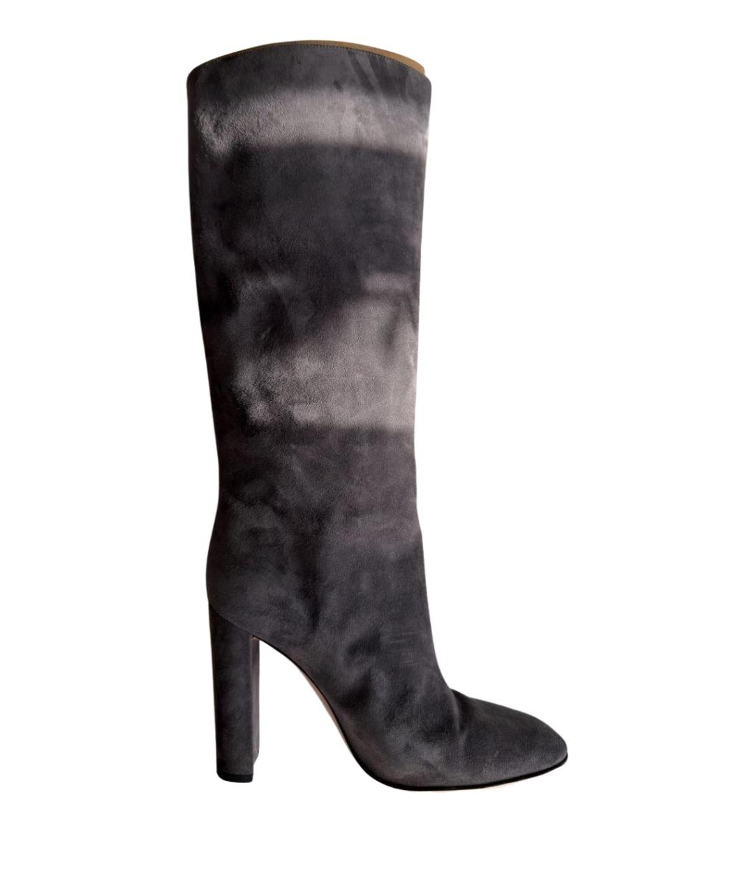 GIANVITO ROSSI Серые замшевые сапоги, фото 1