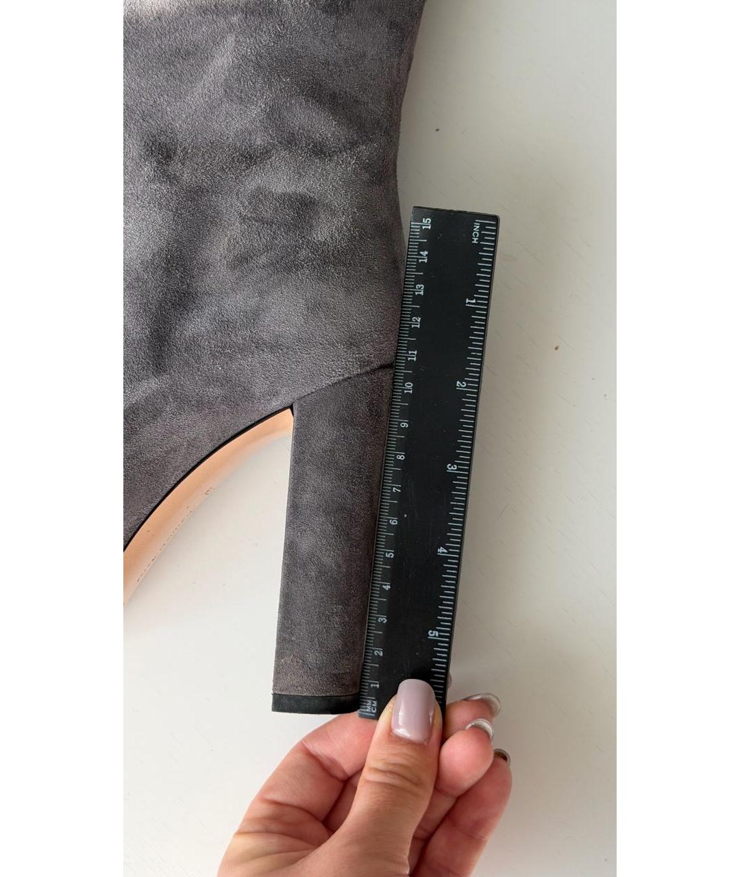GIANVITO ROSSI Серые замшевые сапоги, фото 7