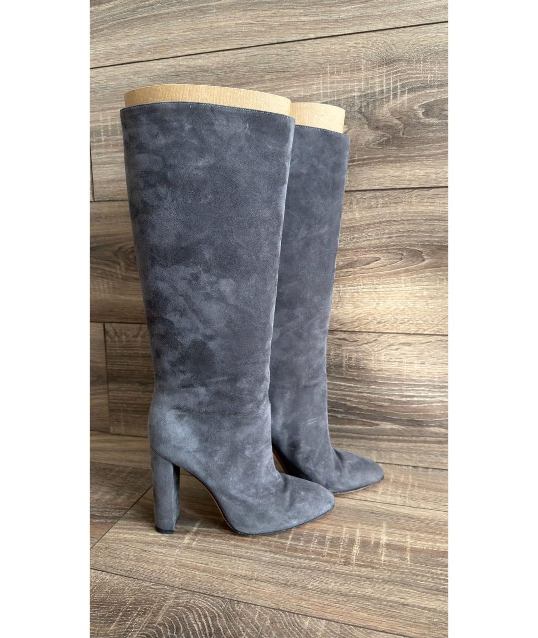 GIANVITO ROSSI Серые замшевые сапоги, фото 2