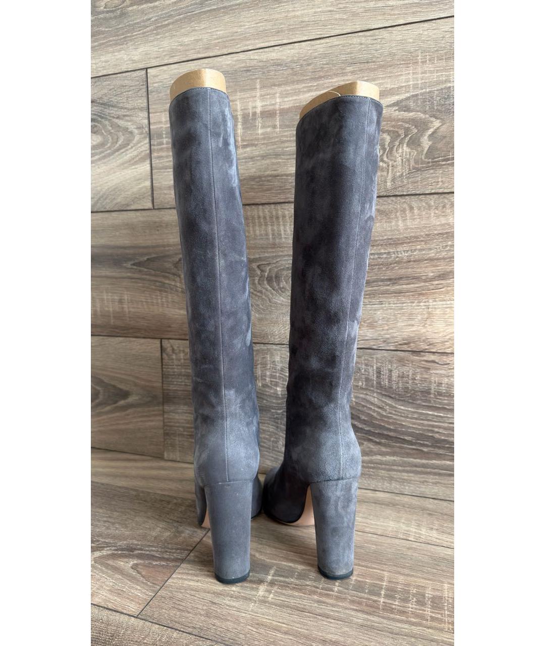 GIANVITO ROSSI Серые замшевые сапоги, фото 5