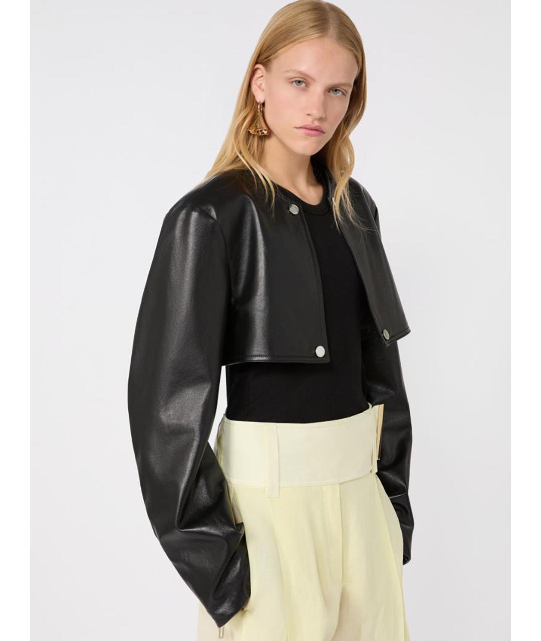 SPORTMAX Черная кожаная куртка, фото 4