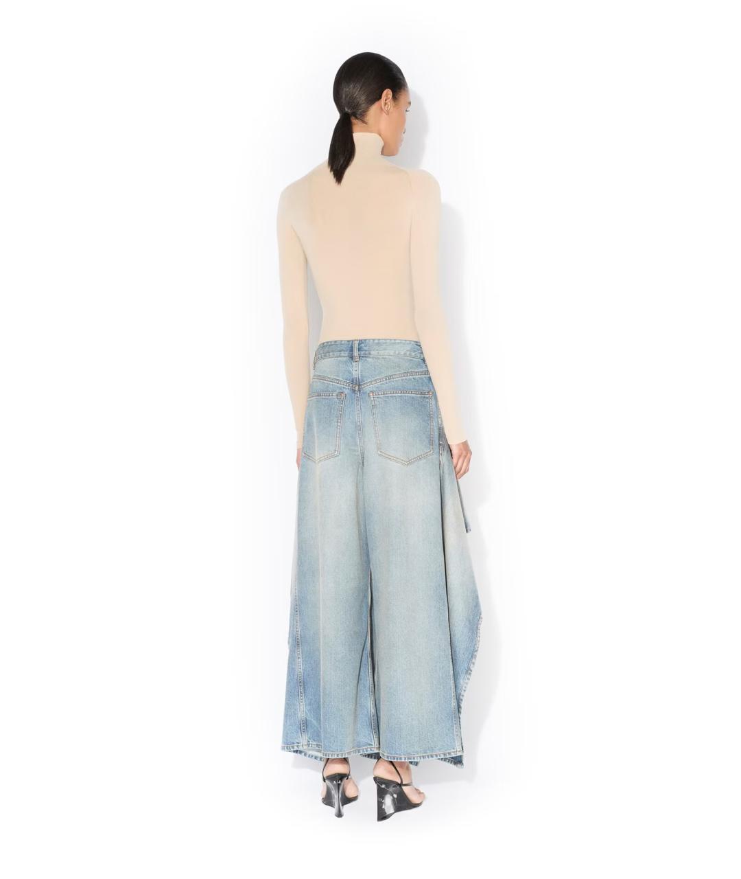 ALAIA Голубые хлопковые прямые джинсы, фото 3