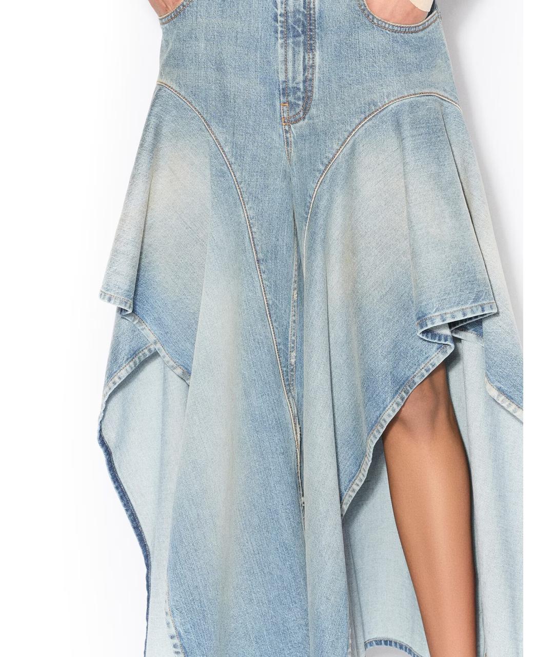 ALAIA Голубые хлопковые прямые джинсы, фото 4