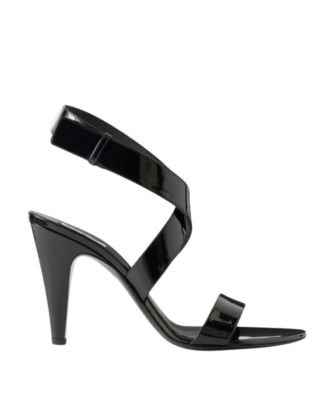 ALAIA Черные босоножки из лакированной кожи, фото 1