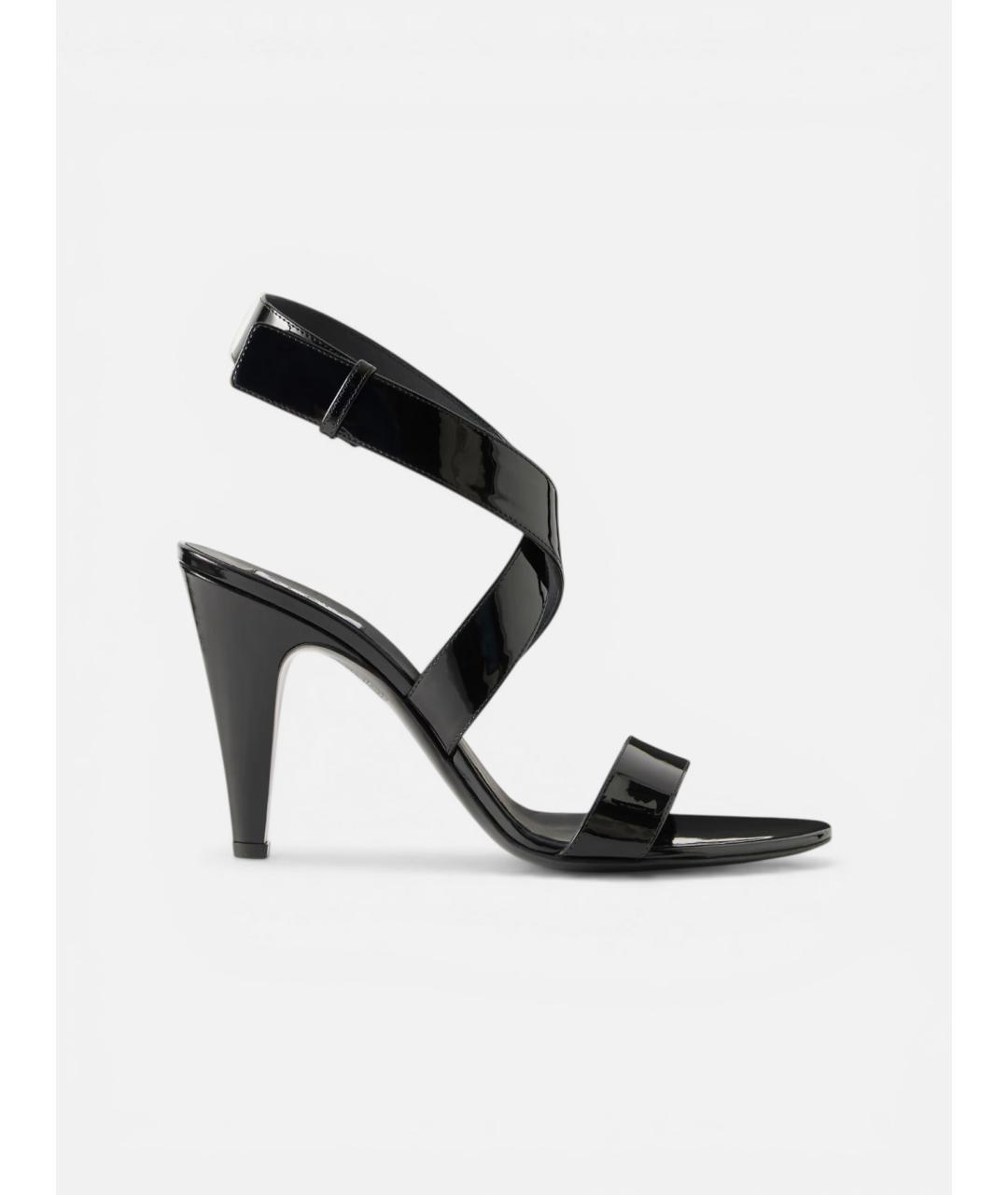 ALAIA Черные босоножки из лакированной кожи, фото 4