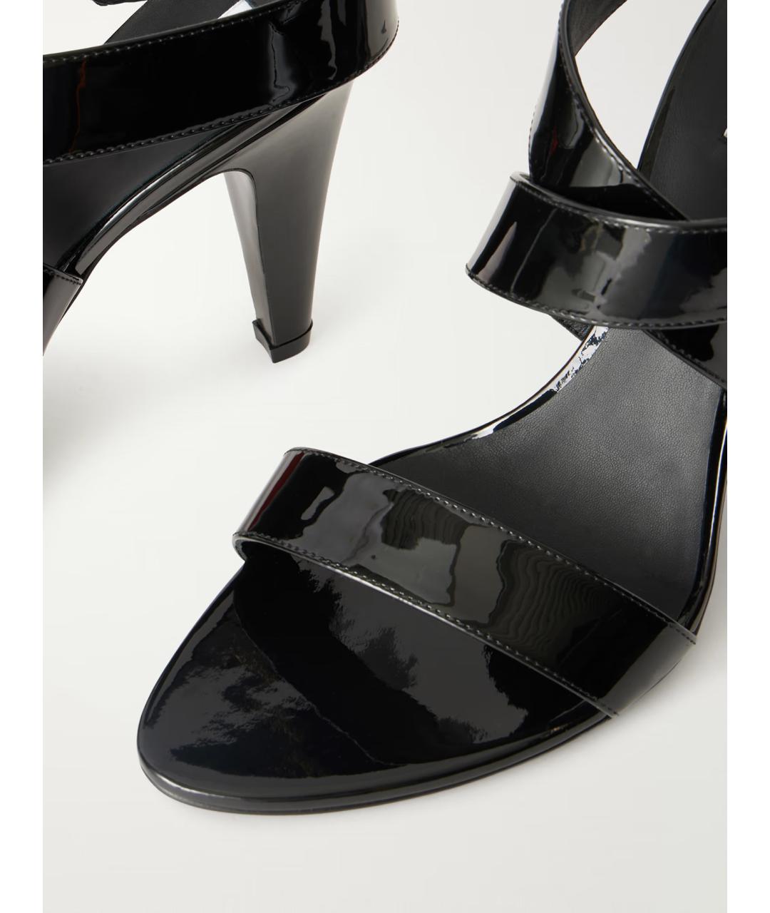 ALAIA Черные босоножки из лакированной кожи, фото 2