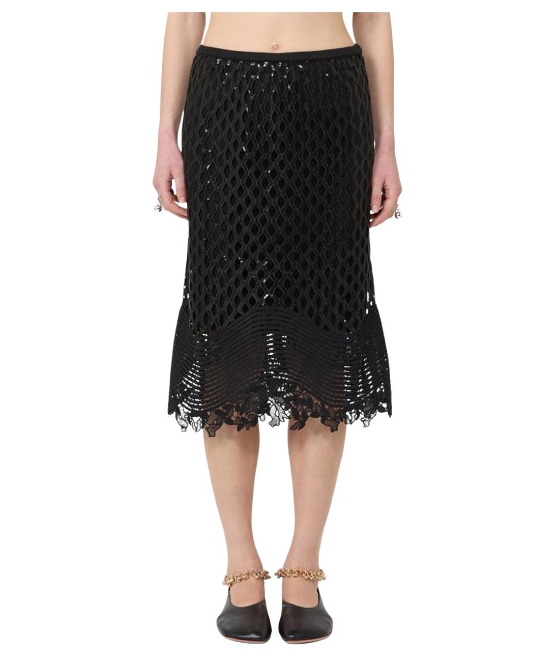 SPORTMAX Черная юбка миди, фото 3